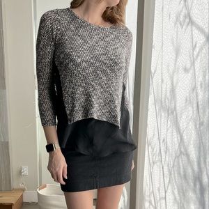 Bar III Top Pullover Black sheer Peekaboo Sides